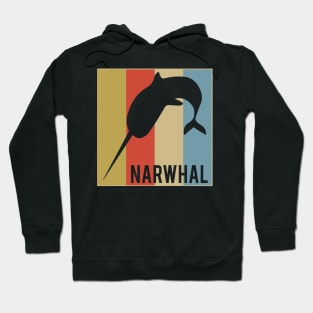 Cute Narwhal Retro Vintage Horned Beluga Whale Hoodie